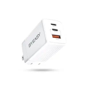 BYEASY 65W GaN USB C Charger, 3-Port PD PPS Fast Charger, USB C Wall Charger Power Adapter for MacBook Pro/Air, iPad Pro/Air, Galaxy S22 ultra/S20/S10, Dell XPS 13