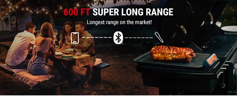 ThermoPro TempSpike Plus Wireless Meat Thermometer with Upgraded Probe, Bluetooth Cooking Thermometer for Outdoor Grill, Smoker, BBQ,Oven