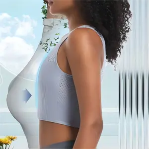 Chest Binder, Pullover Design Binder Trans, Moisture-Wicking, Black Womenswear Tops Vibe Basic Grey Minimalist Short Sleeveless