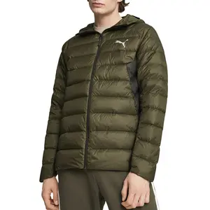 PUMA Mens Packlite Hooded Down Jacket Athletic Outerwear Casual Heat Resistant - Green