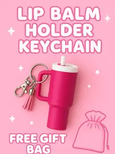 Raspberry Fizz Mini Tumbler Lip Balm Holder Keychain Bold Magenta Berry Vibes 3D Printed Lightweight Durable with Free Gift Bag for Keys School Bags or Purses