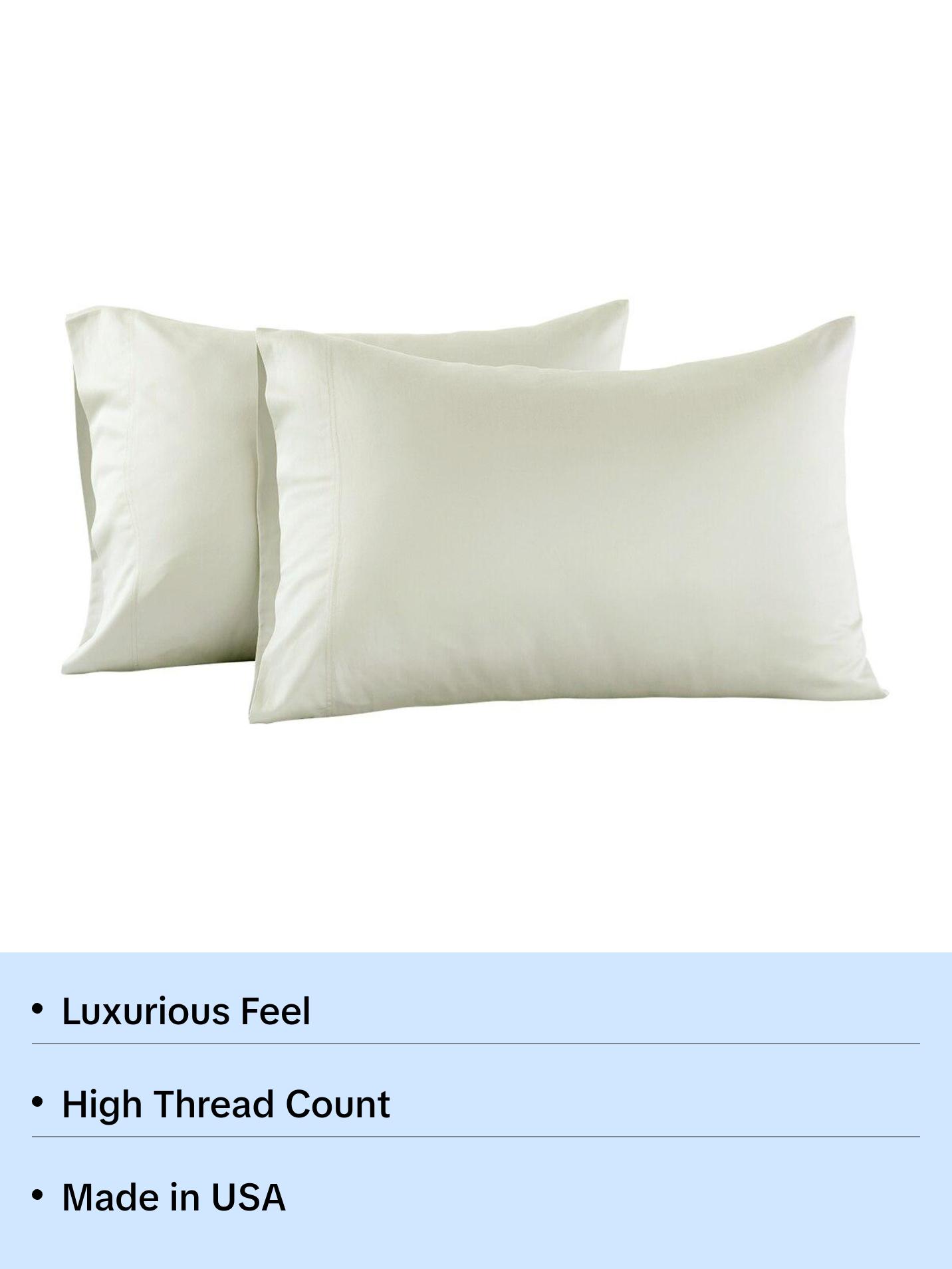 Luxurious 500 Thread Count Cotton Sateen Pillowcases - USA