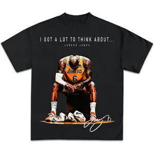 Lebron James Mens graphic Tee Casual Graphic Print Short Sleeve Crew Neck T-Shirt Menswear Man Vintage Retro T-shirt