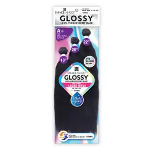 Shake-N-Go Virgin Remy Hair Weave Glossy 3 Bundles Wet N Wavy Loose Wave
