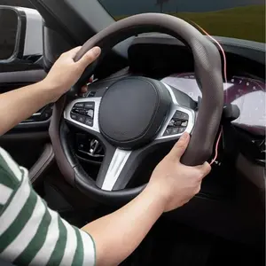 Breathable Leather Steering Wheel Cover, Anti-Slip Universal Automotive Interior Accessory, Car Steering Wheel Insert Accessory, Car Steering Wheel Insert Accessories
