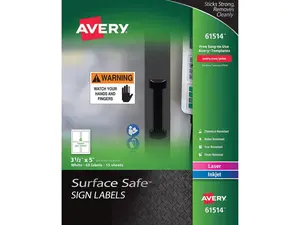 Avery Surface Safe Sign Labels