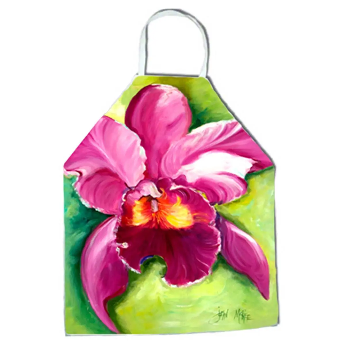 212 MAIN Unisex Synthetic Bib-Style Cloth Apron with Tie - Orchid Print, Great for Cleaning, Multi-Use Home Care Supply