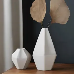 Geometric Vase Set Minimalist Octagon Home Decor
