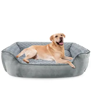 Large Dog Bed for Large Medium Small Dogs, Rectangle Washable Orthopedic Dog Bed, Soft Calming Sleeping Puppy Bed Durable Pet Cuddler with Anti-Slip Bottom