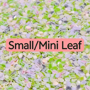 Small/Mini Resin Leaf Glow In Dark Leaves For Nail Art handmade nail Multicolor woman