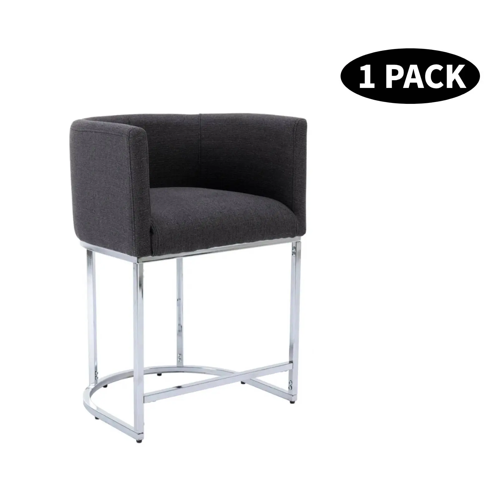 Linen Charcoal-Chrome Leg