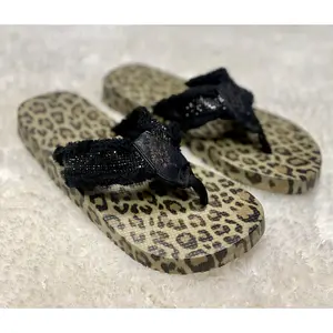 Gypsy Jass Tallulah Bling Sandals - Toe Thong Summer Shoes with Fringe Accents & Comfortable Foam Sole for Hot Days