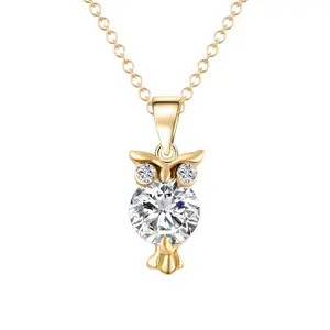 Owl Zircon Necklace - Elegant Design with Unique Owl Motif and High-Quality Material