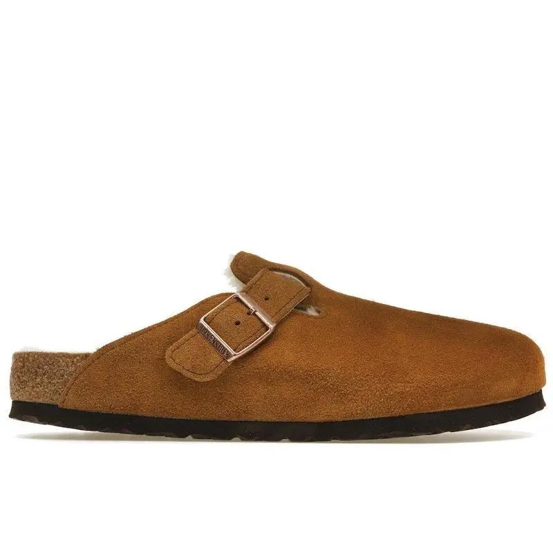 Birkenstock Men's Boston Shearling Suede Leather Mink, from StockX