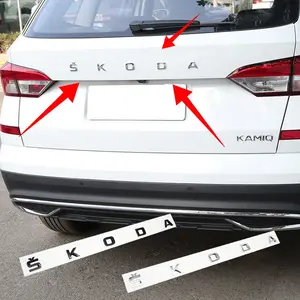 Skoda All-Model Abs Tailgate Luggage Logo Sticker, Letter Logo Decal, Fits Superb/kodiaq/citigo/etienne/yeti, Replacement Accessories