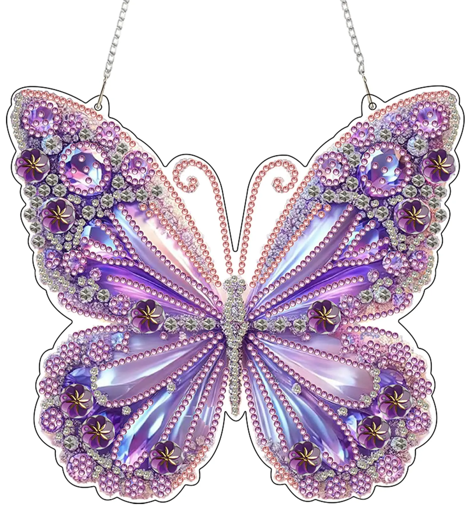 Hanging Diamonds Art for Adult DIY Butterfly Pendant Painting Art Kit Acrylic Diamonds Painting Board Kit Ornament Special Crystal Diamond Hanging