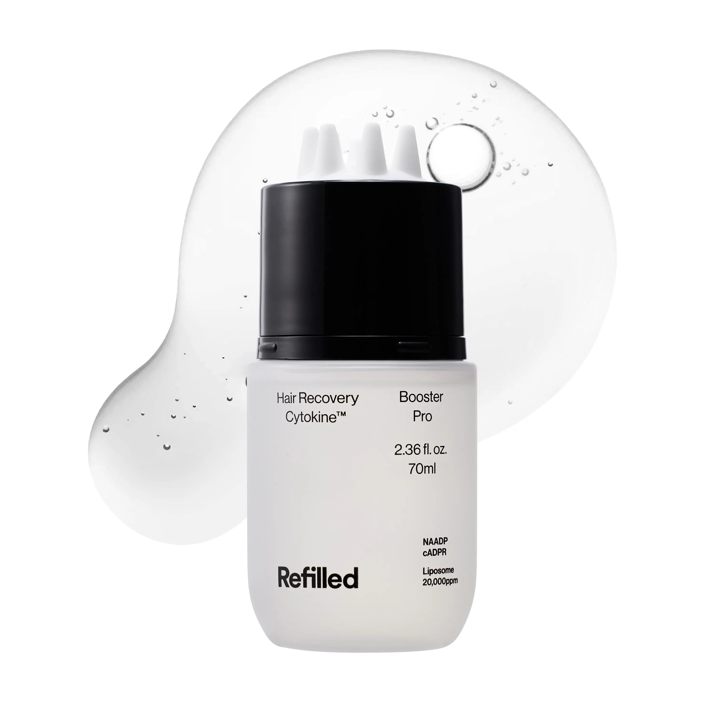 Refilled cADPR Booster Pro Intensive Hair Growth Serum | Hair Density & Strengthening Care for Thin & Weak Hair | Deep Scalp Care with Built-In Scalp Massager | Cytokine, Biotin for Sensitive Scalp