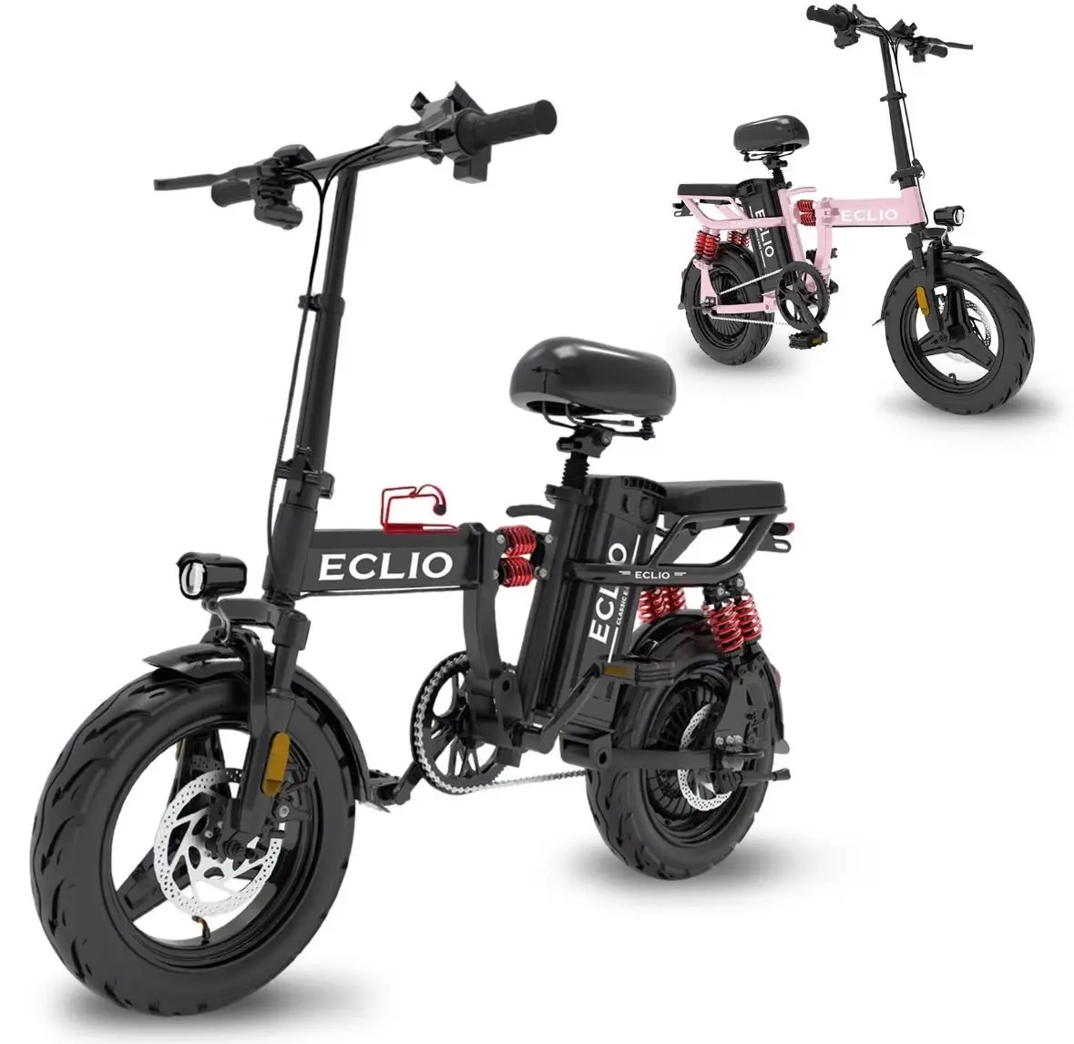 Eclio Ebike 14" Folding City Bike Peak 800W Motor 25MPH Electric Bike for Adults