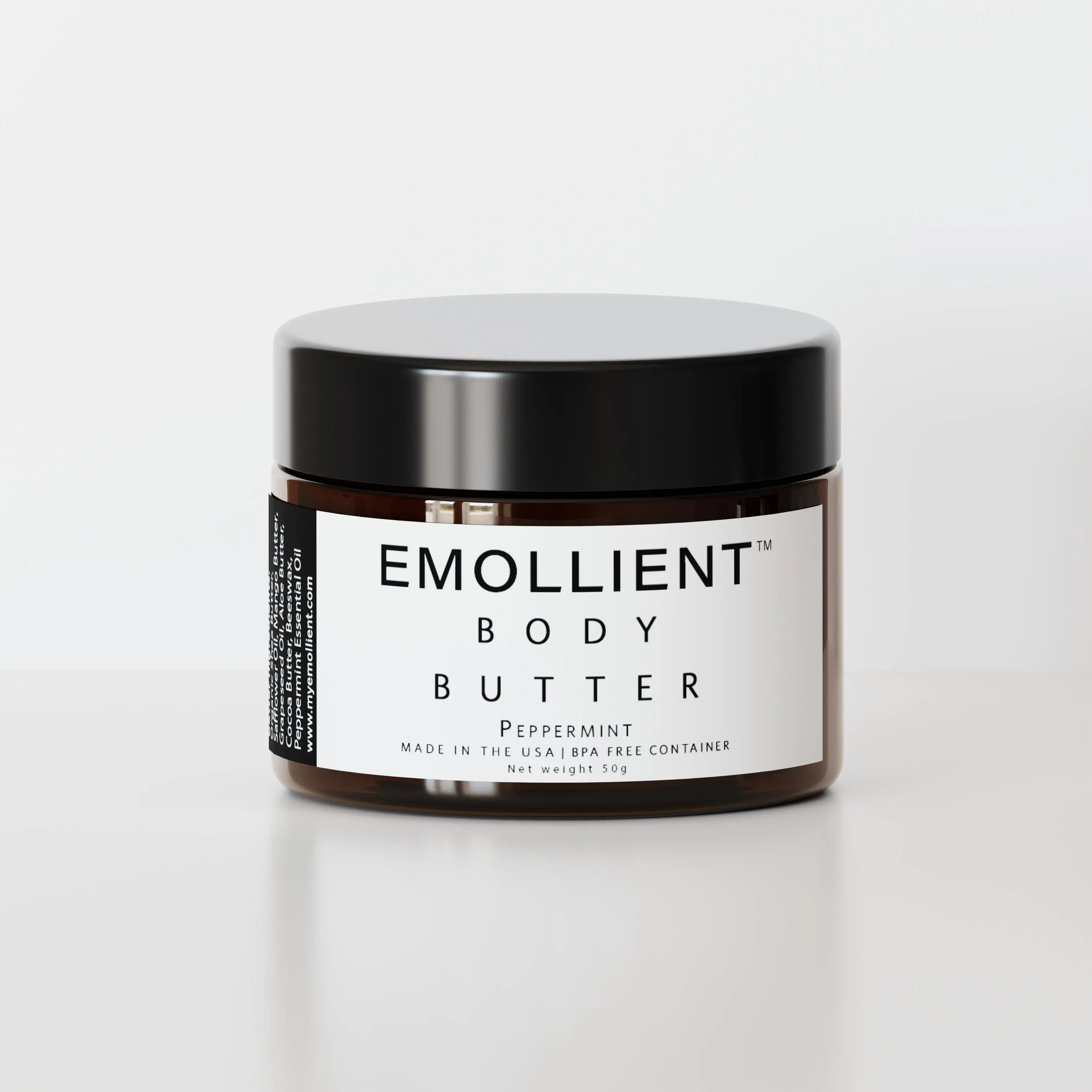 Emollient Peppermint Whipped Body Butter 160g - Cool & Calm Formula for Dry, Oily & Sensitive Skin - Made in USA - 100% Natural & Organic Ingredients