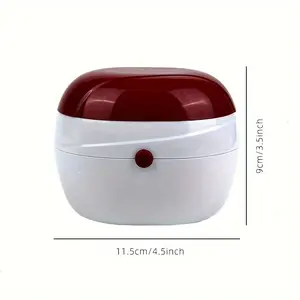 Portable Sonic Dental Cleaner Box with Filtration, Automatic Ultrasonic Denture Cleaning Case for Retainers, Mouth Guards, Clear Braces - Ideal Oral Hygiene Gift for Parents, Plastic, Dry Battery Powered (Batteries Not Included) - JA-003 Cleansing