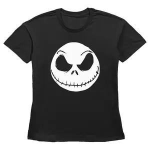 Women's The Nightmare Before Christmas Halloween Jack Skellington Big Face T-Shirt