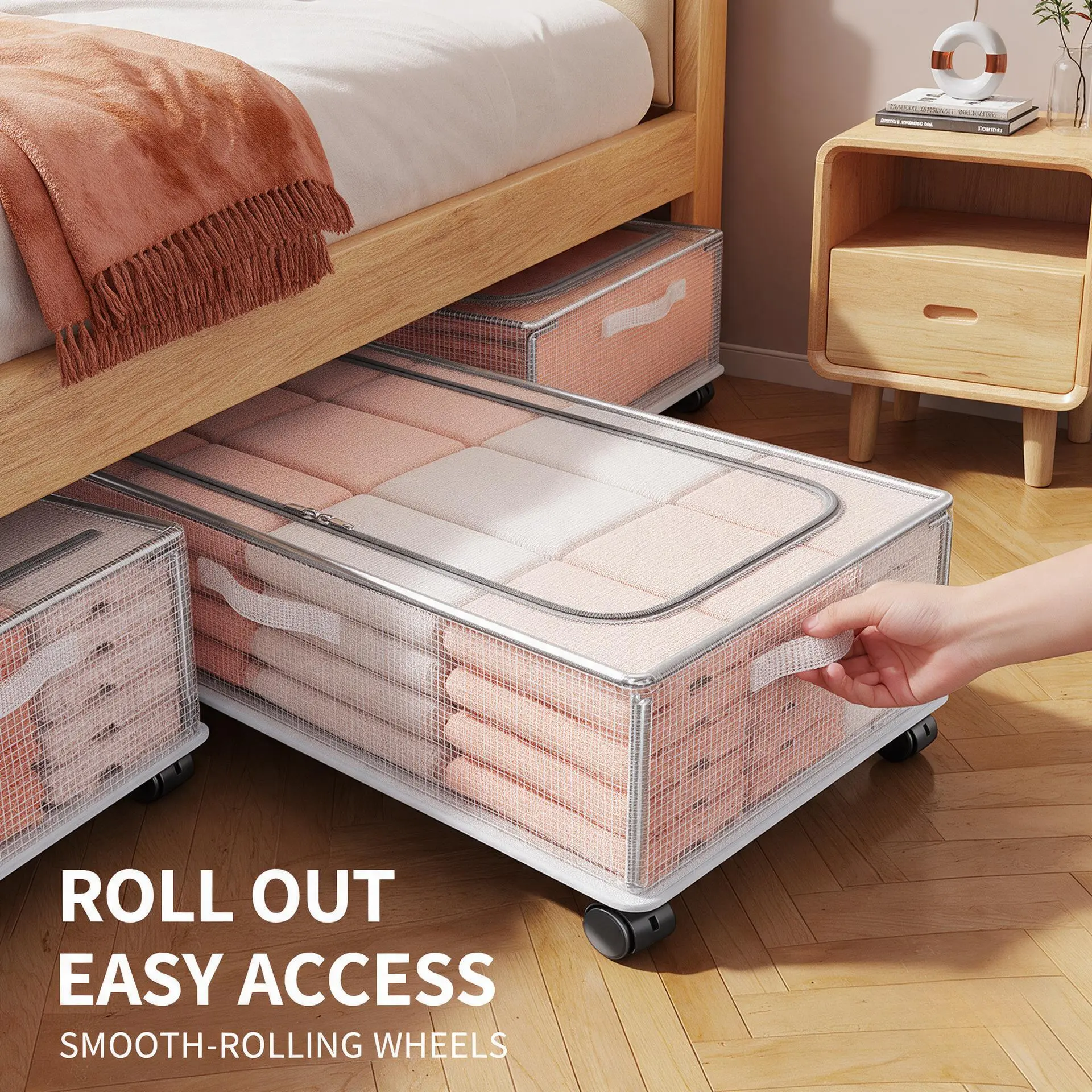 1pc Under Bed Storage Box (50x40cm) - Home Organizer to Get Organized, Durable Design, Easy Access for Room Unused Space