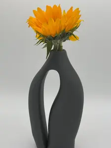Abstract flower vase, gray, Modern design, Post modernism vase