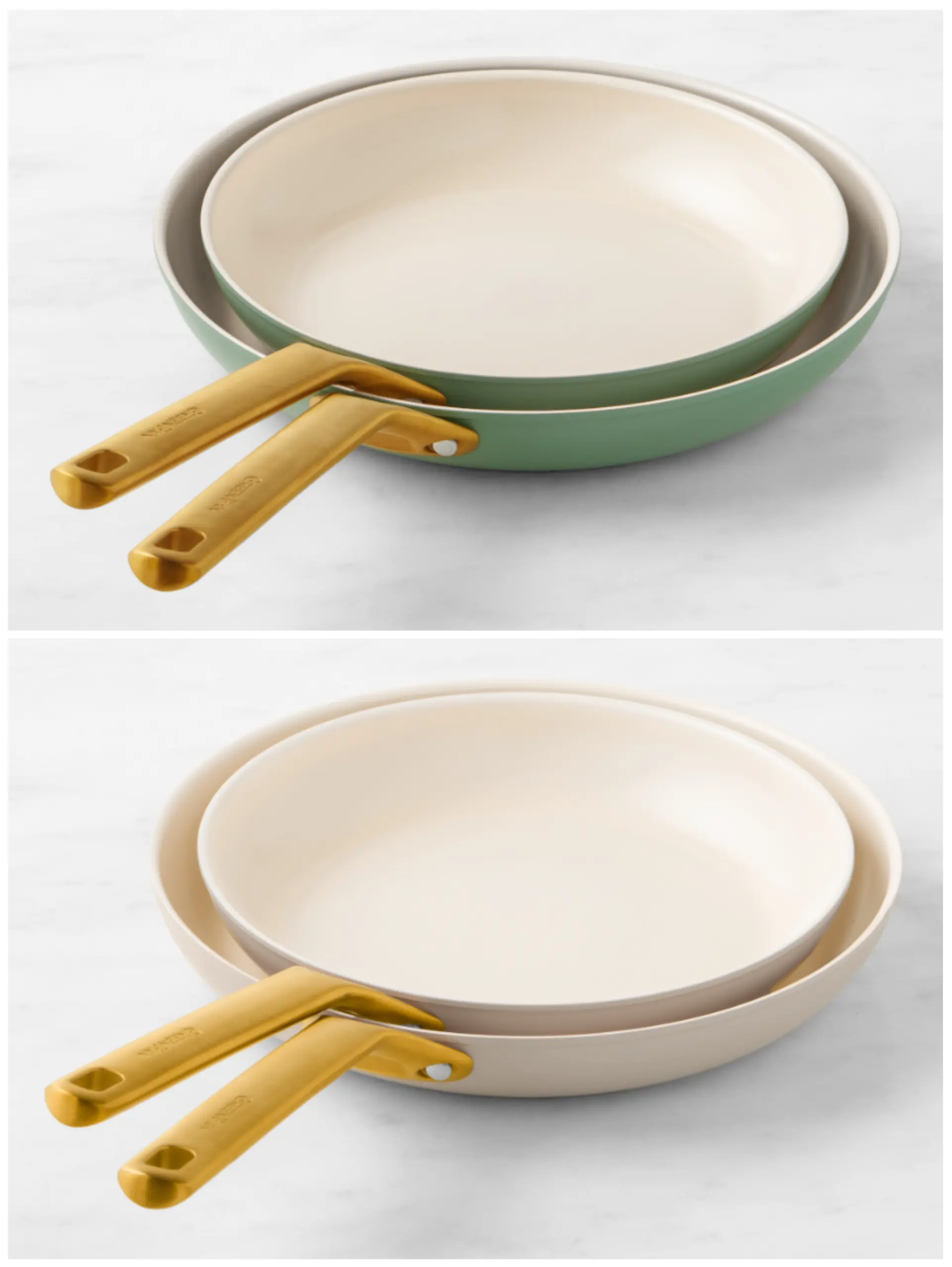 GreenPan Reserve Pro Ceramic Nonstick Fry Pan, Set of 2 - Moss/Oyster