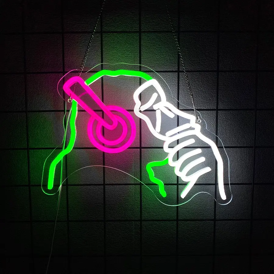 Neon Sign, Gorilla Neon Signs for Wall Decor - Gorilla with Headphones LED Light for Game Room/Man Cave/Bar/Club - USB Powered Light Up Sign Decorations