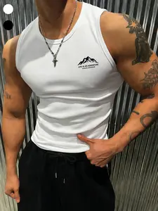 Men's Demon Skull Graphic Print Sleeveless Tank Top, Geometric Pattern, Casual Fitted Style, Multiscape Men's Gym Clothing, 2026 Fashion, Menswear