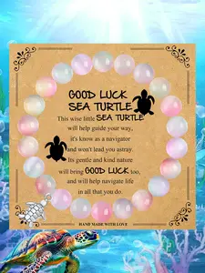 Sea Turtle Charm Beaded Bracelet, Fashionable Jewelry for Women & Girls, Trendy All-match & Exquisite Jewelry for Birthday Gift