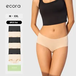 [6 PCS] ecora | Super Comfort Seamless Mid-waist Panty Women Underwear, Panty Set for women  Lady Shorts Womenswear, Panty for women Bridal Basic