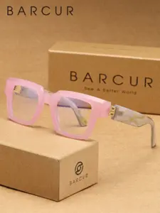BARCUR Retro Color Scheme, Not Easily Deformed, Anti Blue Light Glasses, Men'S And Women'S Square Frame, Small Face, Daily Learning, Office Games, Reduce Blue Light, Outdoor Activities