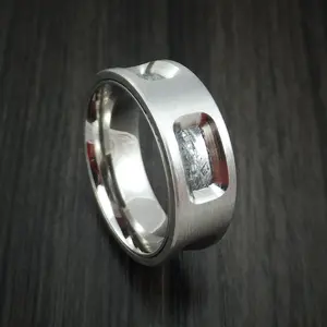 Cobalt Chrome and Gibeon Meteorite Custom Made Men's Band