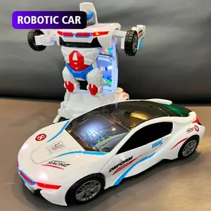 Transformable Robot Car Toy with Lights & Music, Automatic Obstacle Avoidance, Fun Interactive Gift for Kids & Adults, Transforming Vehicle Robot, No Batteries Included,Boys & Men gifts