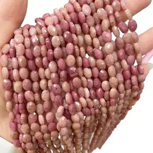 6x8MM Varied Kinds Natural Crystal Faceted Oval Beads Crystal Gemstone Loose Beads Faceted Beads Semi- Precious Stone Jasper Small Loose Beads DlY Jewelry Making Design Handmade For Bracelet Necklace 15.5inch