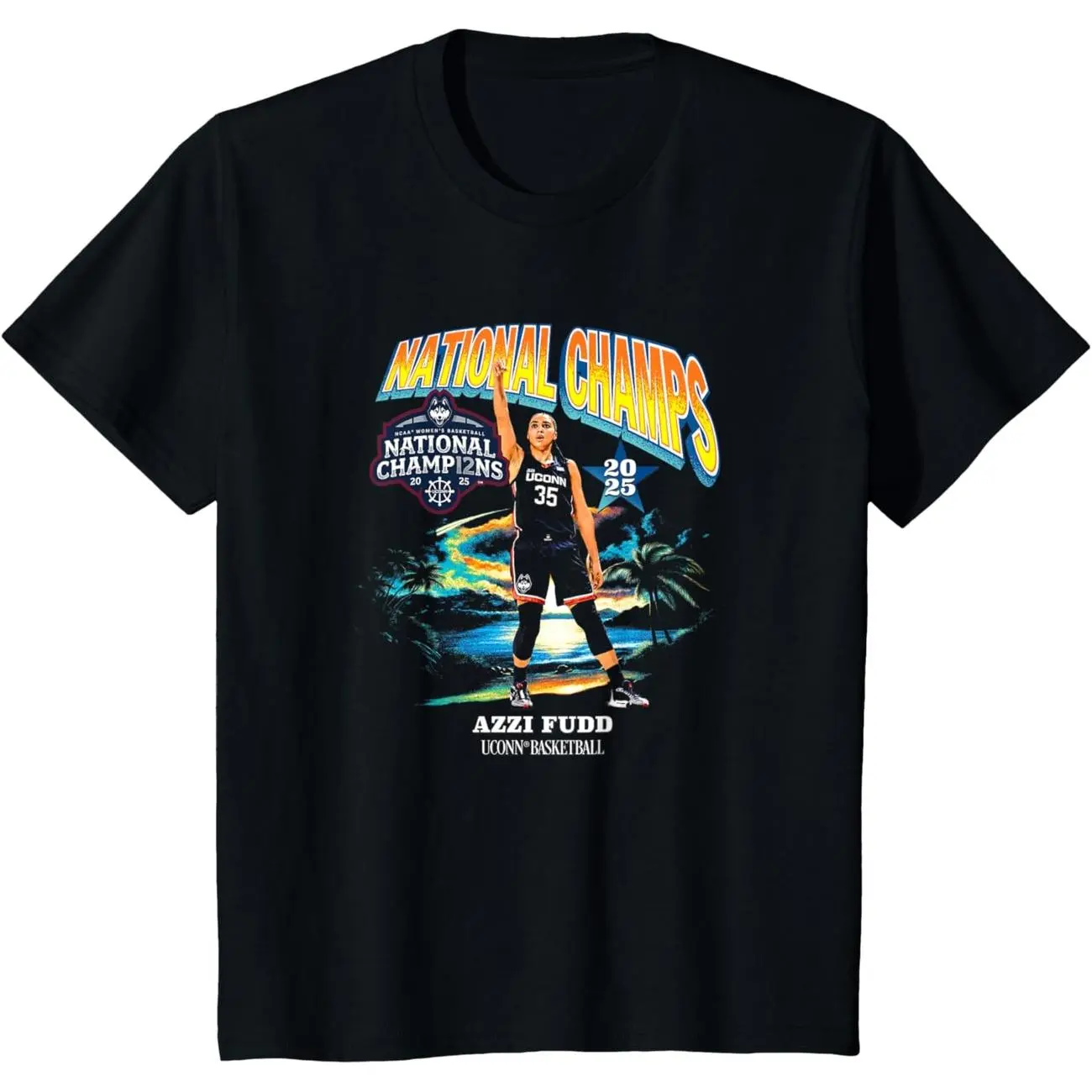 UCONN Azzi Fudd 2025 Women's Basketball National Champ T-Shirt ETU