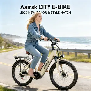 Aarisk Women's Mountain Bike 24-inch, SU7, 48V13Ah, 748W Peak Power, Lithium Battery, Dual Suspension, Removable Tires, Tandem Electric Bike, Rear Rack, 40-mile Maximum Range, 7 Speeds, LED Lights, Display and NPC Unlock, Dual Disc Brakes