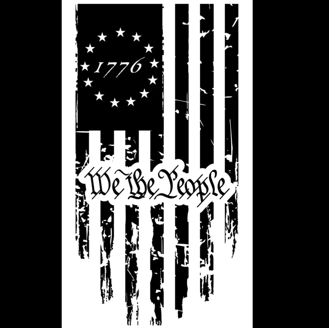 We the people 1776 flag vinyl window decal