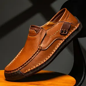 GREKS Men's Casual Slip-On Loafers, Basic Daily Shoes, Multiple Colors