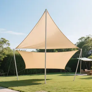 Triangle and Square Sun Shade Sail for Outdoor Use, Heavy-Duty Fabric Ideal for Pool, Camping, and Garden, Creates Cozy Outdoor Spaces