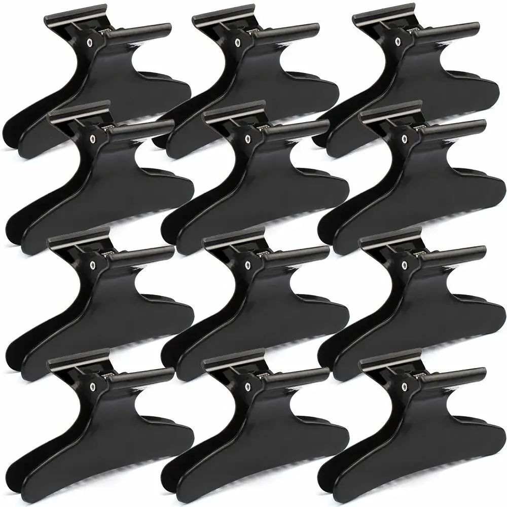 Hair Clips for Styling Sectioning Black Butterfly Hair Clips Clamps Claws Pro Salon Hair Clips for Cutting, Styling, Sectioning, Coloring Hair styling Clips Butterfly Clips Hair Accessories for