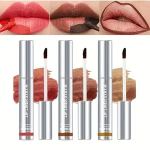 Long Lasting Peel Off Lip Liner Tattoo, Liquid Lip Liner, 3 Counts/set, Waterproof Peel Off Lip Stain, Semi-permanent Matte Lip Stick, Girls and Women Makeup Accessories
