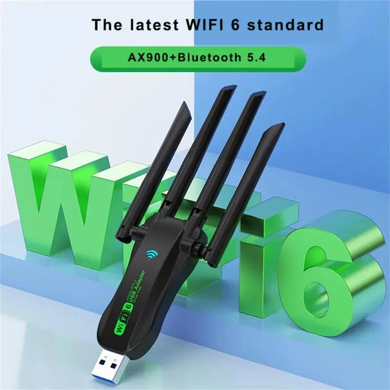 WiFi USB Adapter WiFi6 Bluetooth 5.4 Dual Band 2.4G+5.8Ghz 4 Antenna Dongle USB Wireless Card Receiver for PC/Laptop