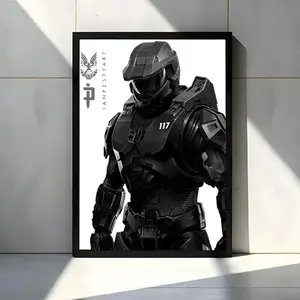 Halo Master Chief Spartan 117 Video Games Premium Wall Art Poster Unframed HD Print Home Office Decor Unique Trendy Gift