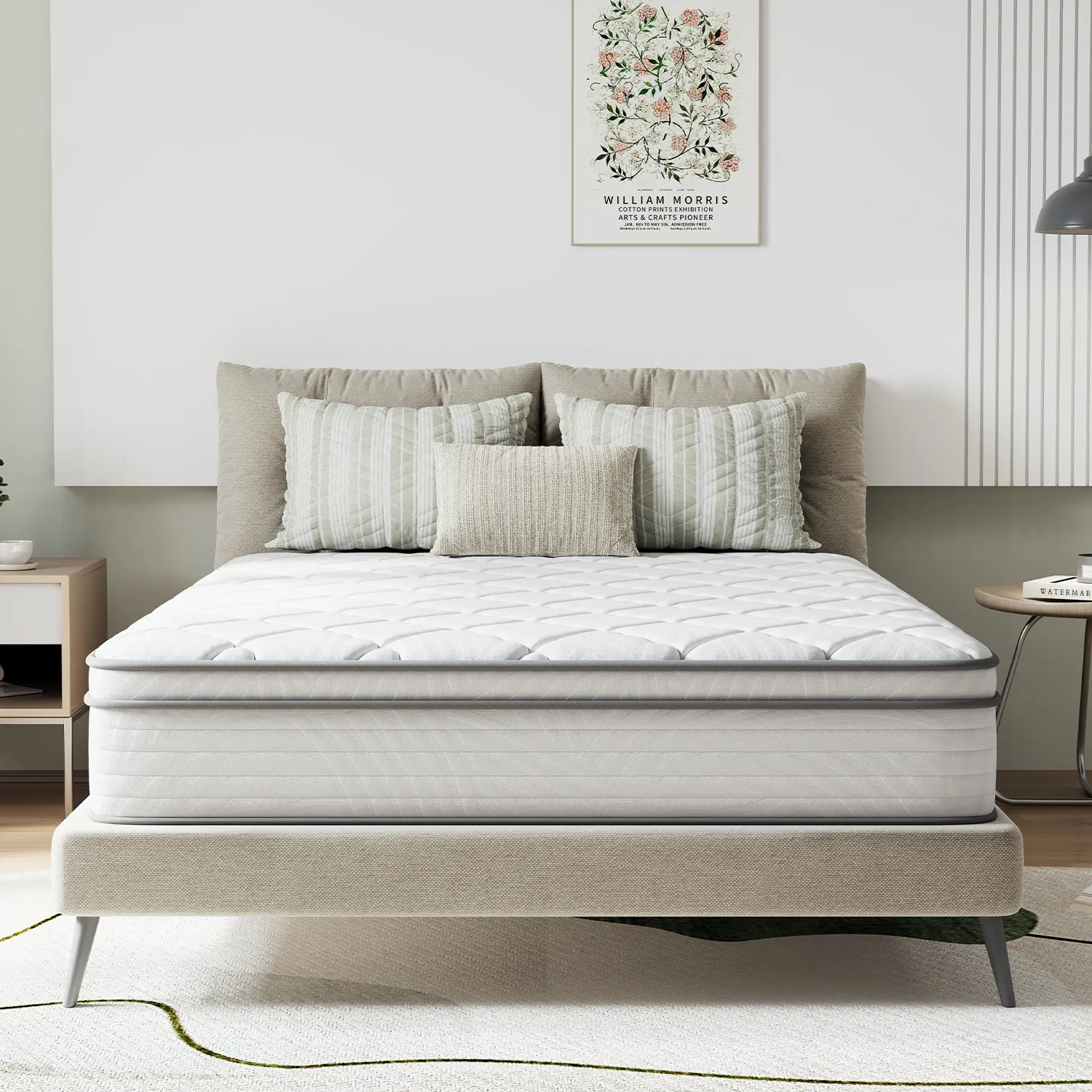Fiberglass-Free Full/Queen/King  Medium Gel Memory Foam Hybrid Mattress -12/14 Inch-Perfect Balance of Softness & Firmness: High-Quality Mattress for All Sleepers & Body Alignment-Motion Isolation Mattress,DealsForYouDays
