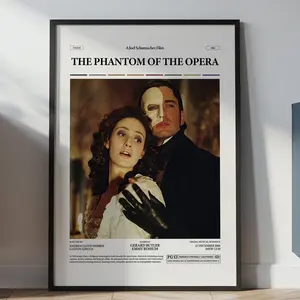 The Phantom of the Opera Poster, Gerard Butler and Emmy Rossum Poster, Joel Schumacher Film Print, Movie Wall Decor Idea