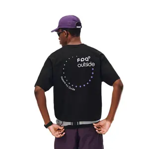 FPA polka dot slogan sports T-shirt — crew neck, summer outdoor casual couples tee in black and white
