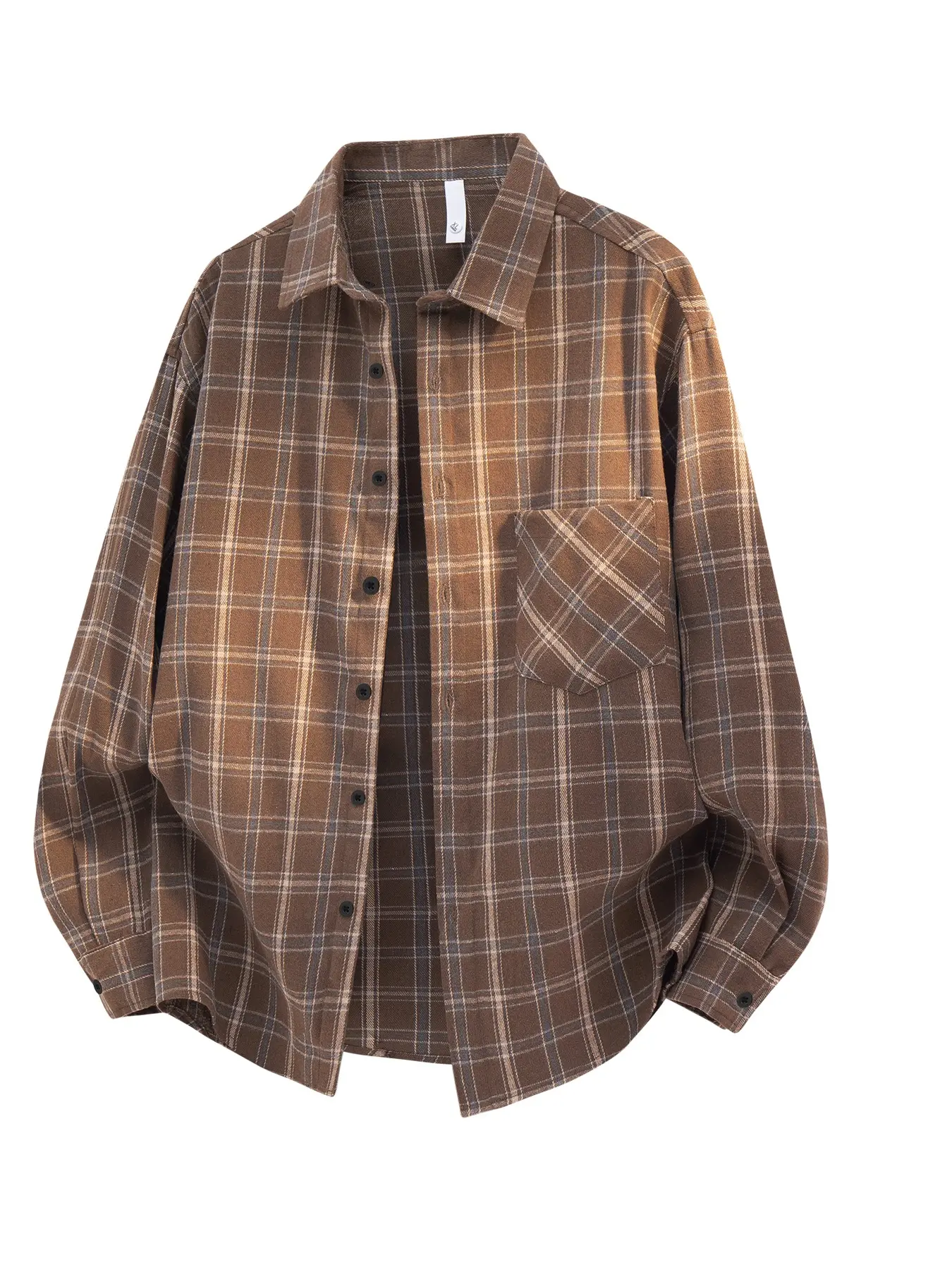 Classic Men's Versatile Shirt, Daily Wear Basic Plaid Shirt, Fitted Casual Top, Long Sleeve, All Seasons, Full Placket Design, Checked Plaid Shirt, Casual Checkered Shirt