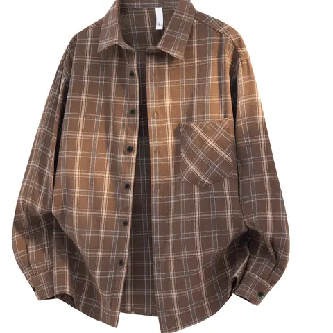 Classic Men's Casual Plaid Shirt, Long-Sleeve Basic Shirt for Daily Wear, Full-Button Placket, Casual Checkered Shirt for All Seasons, Collared Fitted Shirt